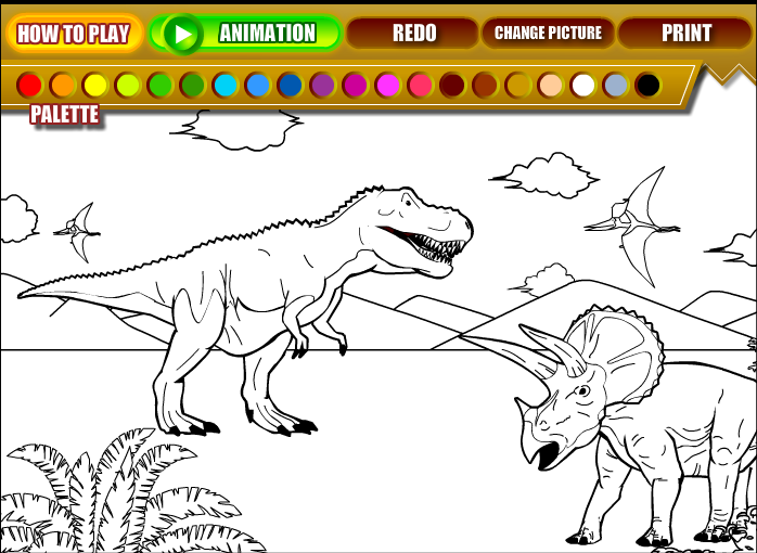 Chơi Game Tô Màu: Khủng Long Chúa - Dinosaur King