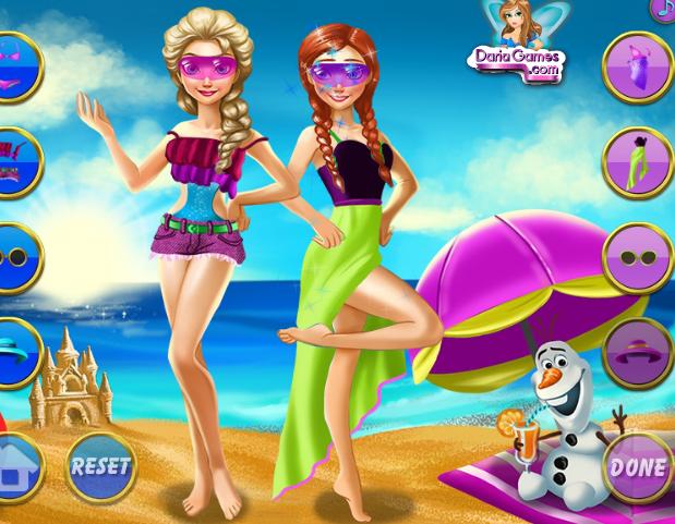 Chơi game mùa hè của Elsa và Anna