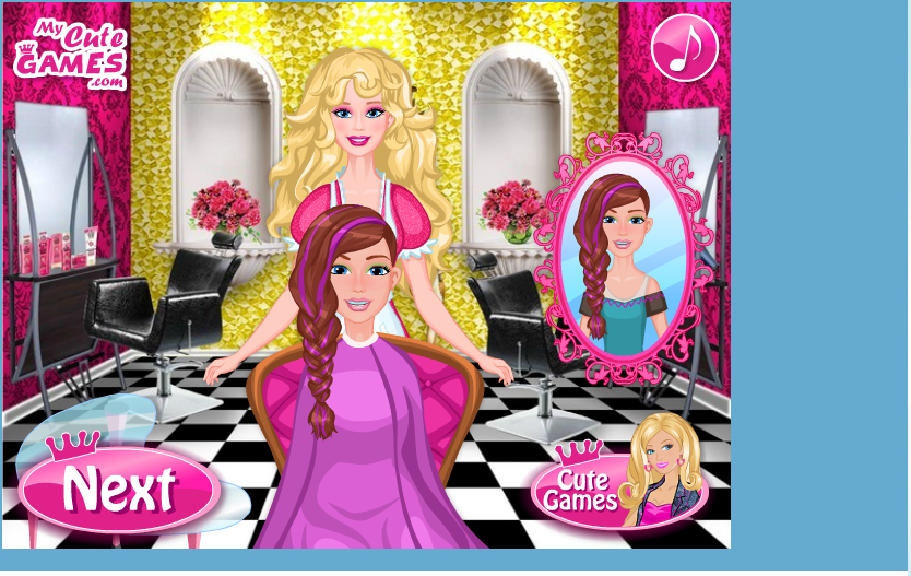 Chơi game tiệm tóc của Barbie
