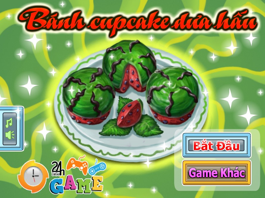 Game Bánh Cupcake dưa hấu
