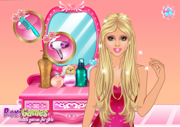 choi game làm tóc cho barbie